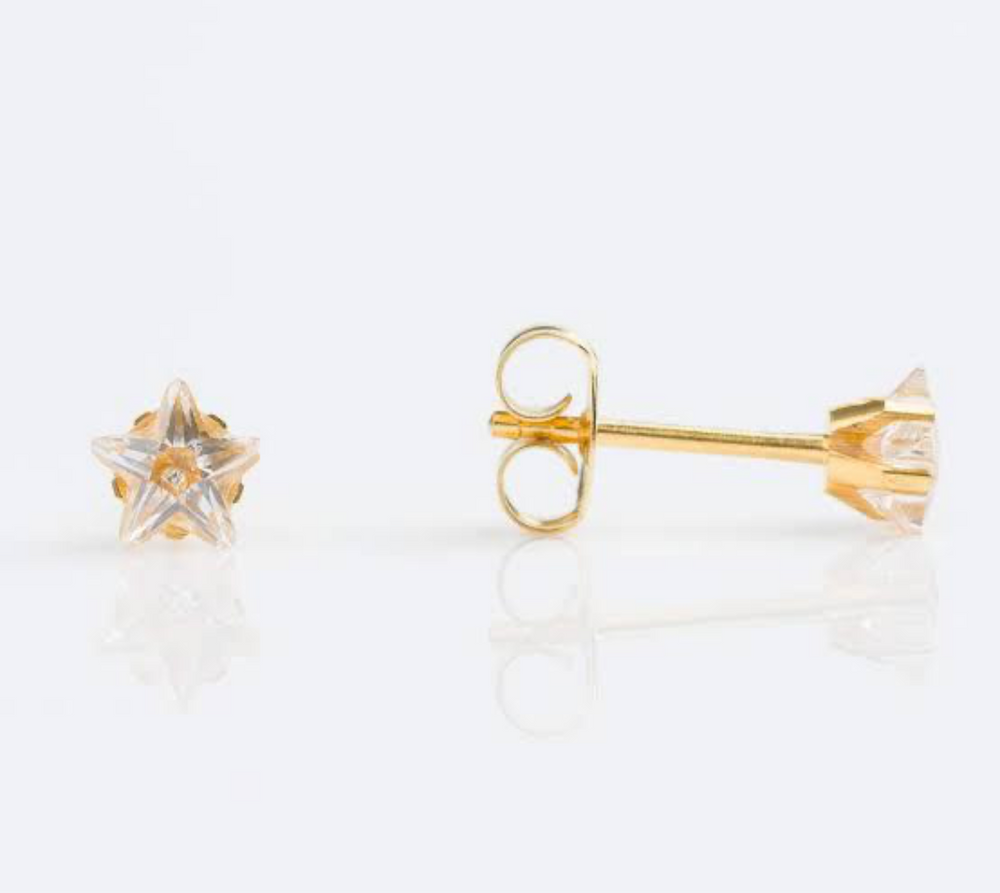 Gold Plated ♡ 5mm Crystal Star 14k