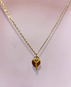 Key Lock Heart Necklace