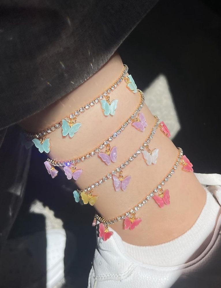 Shiny Butterfly Color Anklet ♡