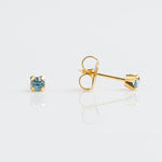 Gold Plated Tiffany MAR Aquamarine ♡ 3mm.